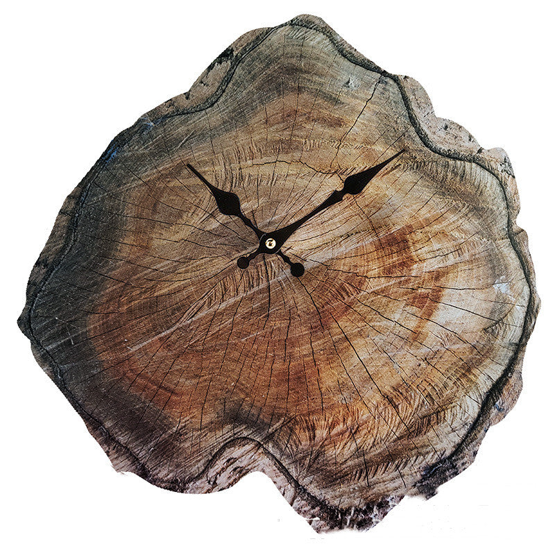 Wooden Clock Net Red Wood Grain Mute Creative Clock