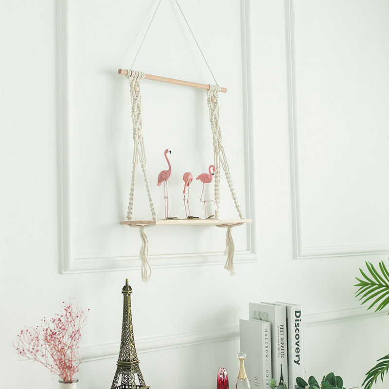 Hand-woven tapestry shelf
