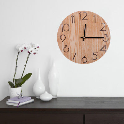 Bedroom silent rural wood clock