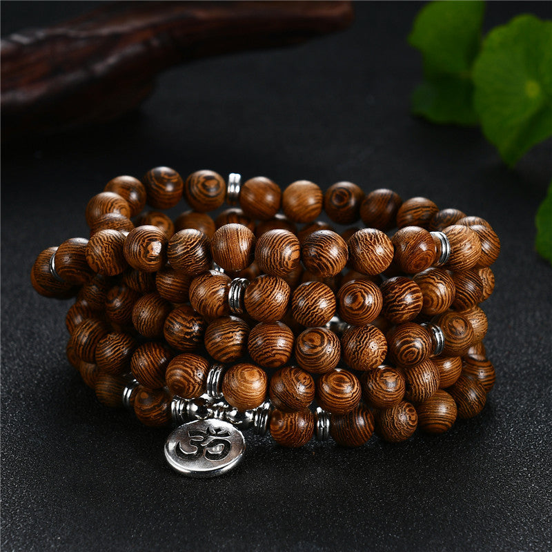 108 wooden beads bracelet necklace