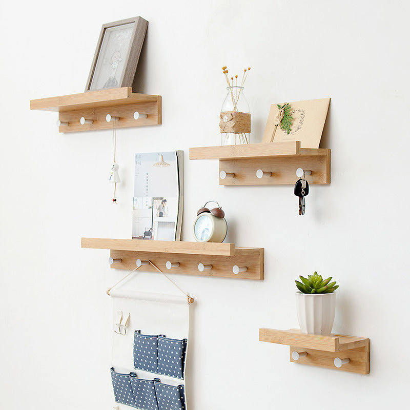 Creative word partition shelf wall hanging wall solid wood hook rack wall shelf