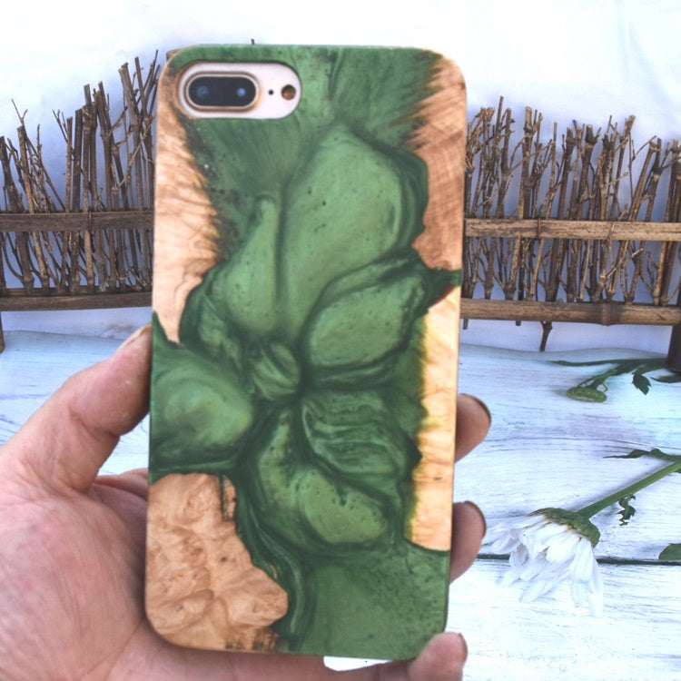 Fashion Pattern Epoxy Resin Wooden Phone Case