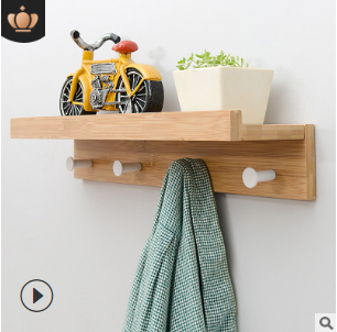 Creative word partition shelf wall hanging wall solid wood hook rack wall shelf