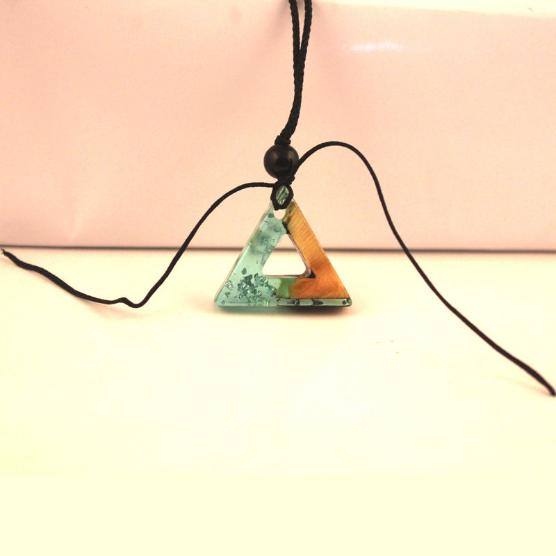 Solid wood resin pendant