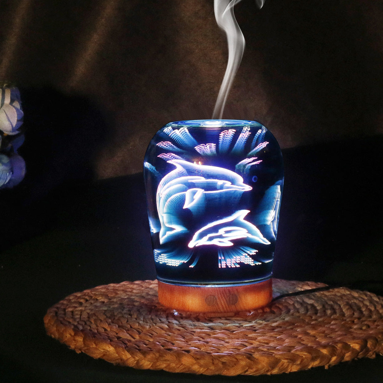 3D aromatherapy wood grain base humidifier