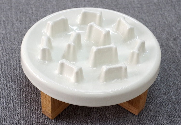 Tilted solid wood double bowl