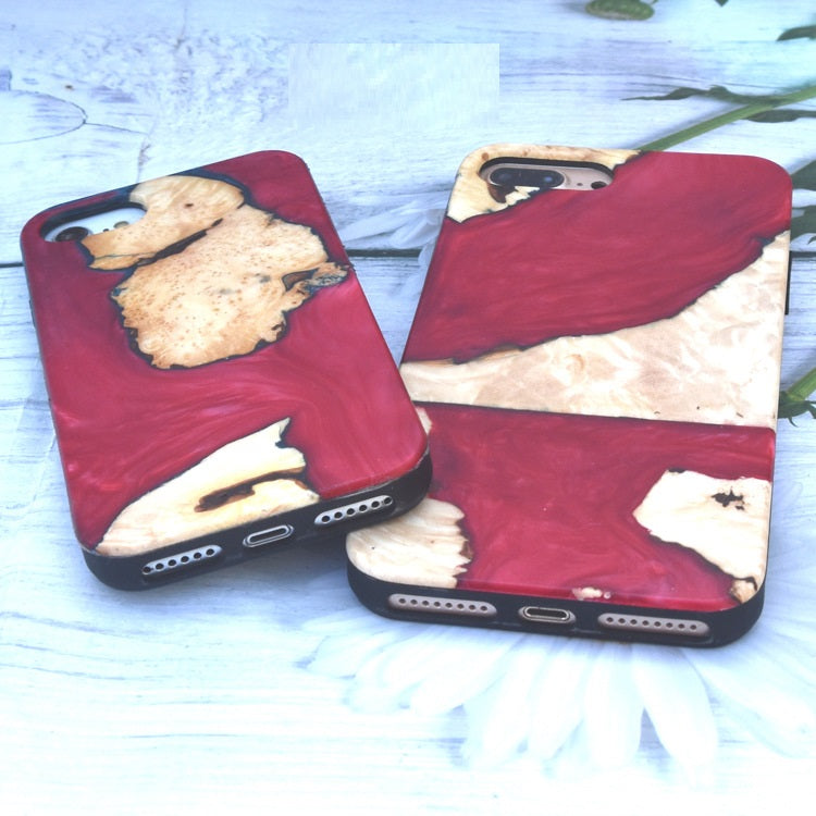 Fashion Pattern Epoxy Resin Wooden Phone Case