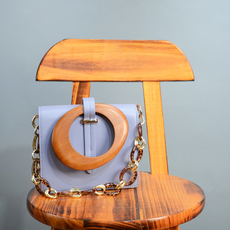 Chain wooden wrist high-end crossbody bag