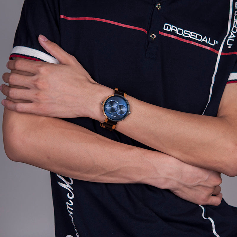 Wooden double movement wood watch