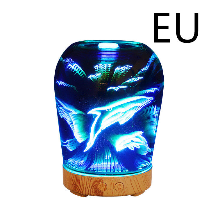 3D aromatherapy wood grain base humidifier