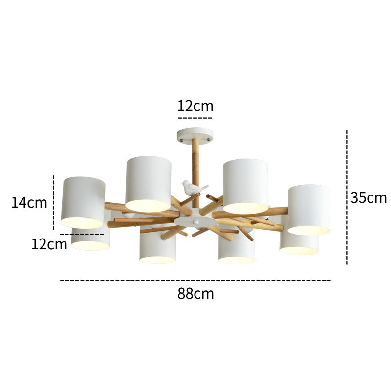 Nordic Style Modern Solid Wood Hall Dining Room Lamp