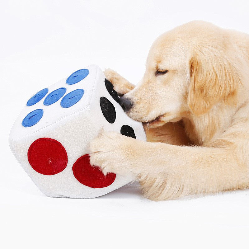 Color dice doll training to play and sniff pets