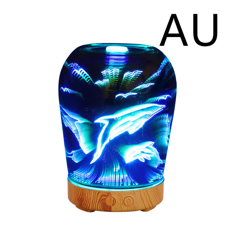 3D aromatherapy wood grain base humidifier