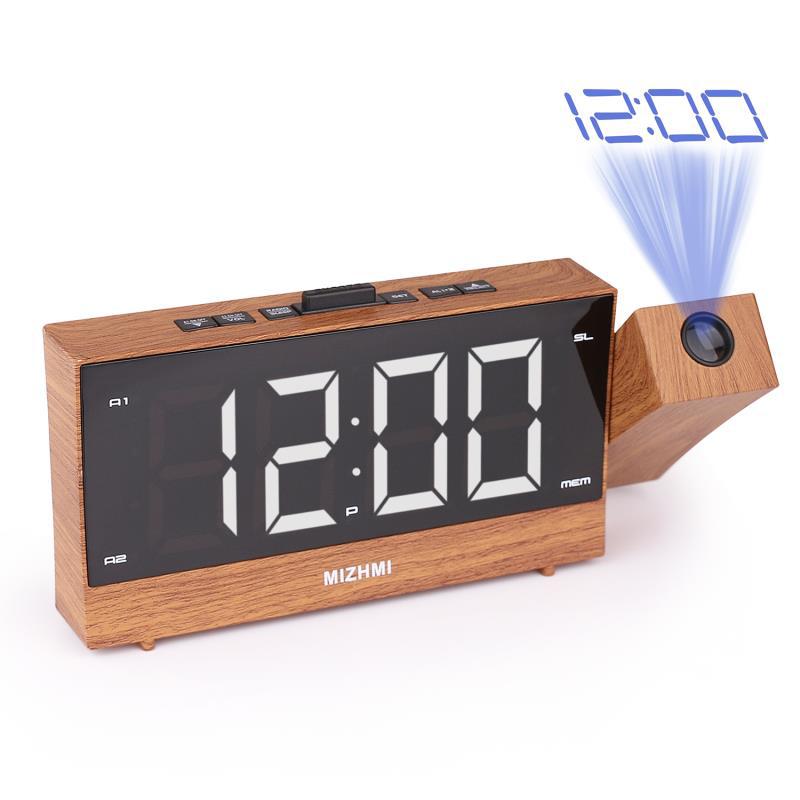Wood Grain 1.8 Inch Multifunctional USB Charging Radio Clock