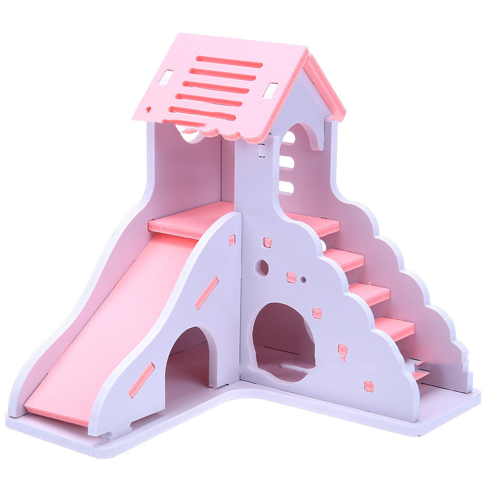 Pet Toy Hamster Sleeping Nest Colorful Small House Wooden