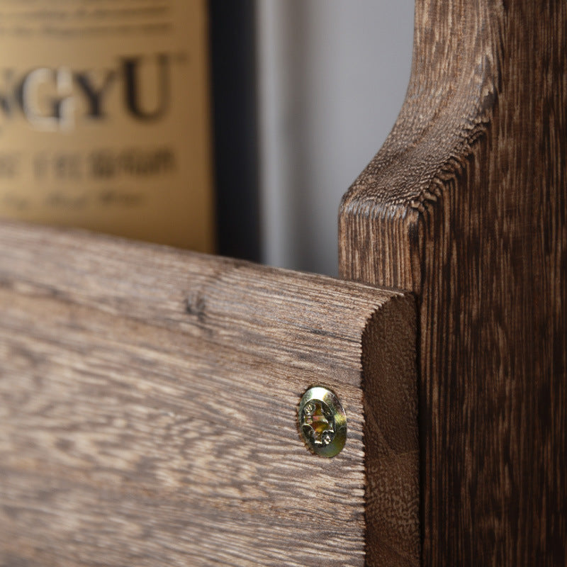 Solid Wood Cabinet Wine Goblet Hanging Wall Rack