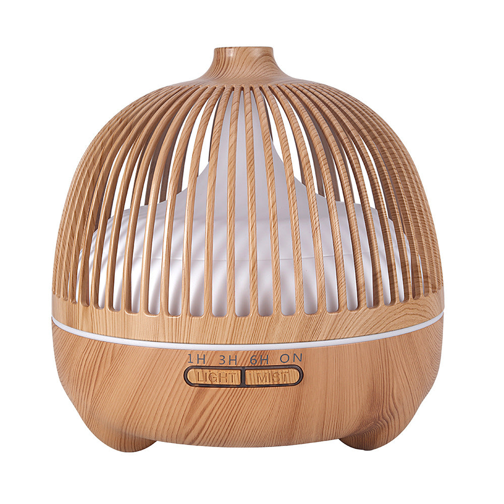 Birdcage Aromatherapy Machine Hollow Wood Grain Ultrasonic Humidifier