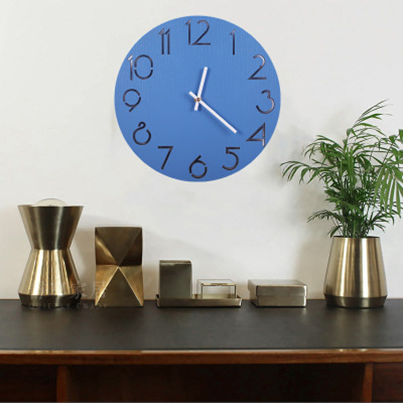 Bedroom silent rural wood clock