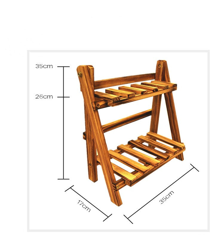 Solid Wood Multi-layer Color Plant Shelf