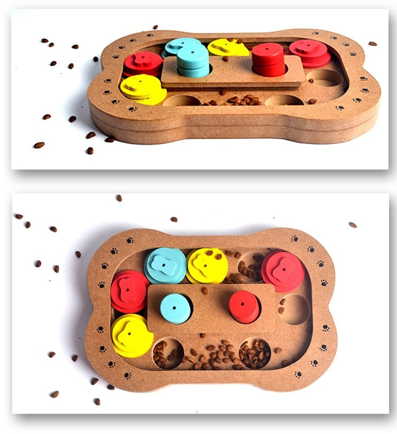Pet dog, puzzle toy new wooden play feeding multi-functional pet toys