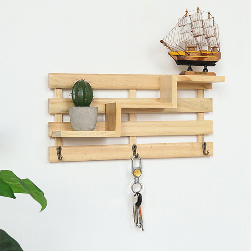 Living room wall wooden wall hanging rack decorations