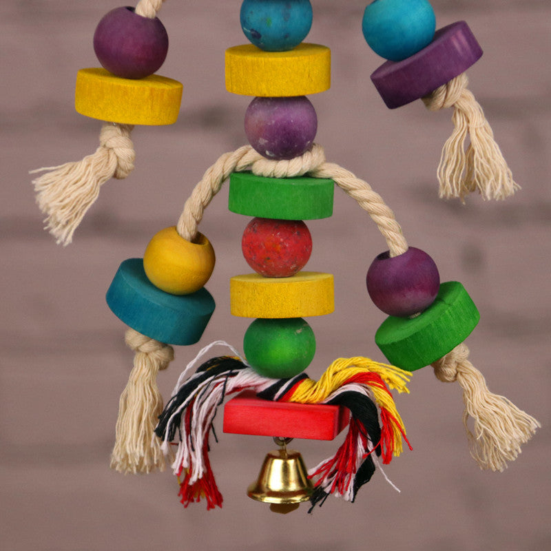 Parrot Toy Pet Bird Colorful Wooden Grinding Beak