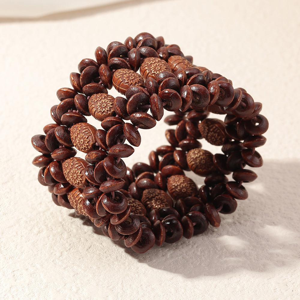 Vintage Handmade Wooden Bracelet Europe And America
