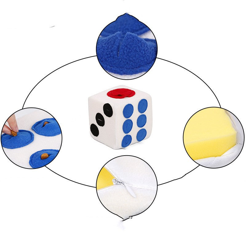 Color dice doll training to play and sniff pets