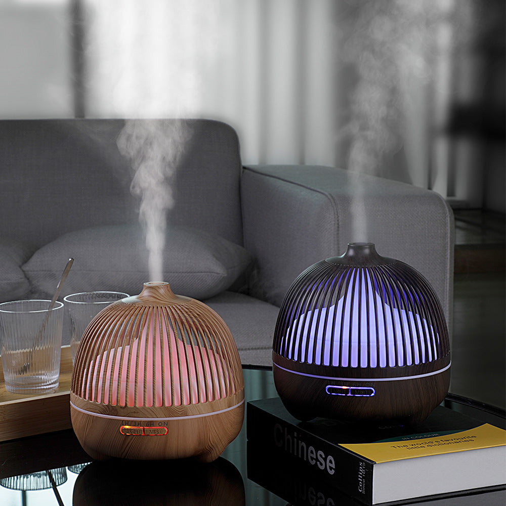 Birdcage Aromatherapy Machine Hollow Wood Grain Ultrasonic Humidifier