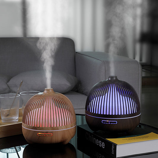 Birdcage Aromatherapy Machine Hollow Wood Grain Ultrasonic Humidifier
