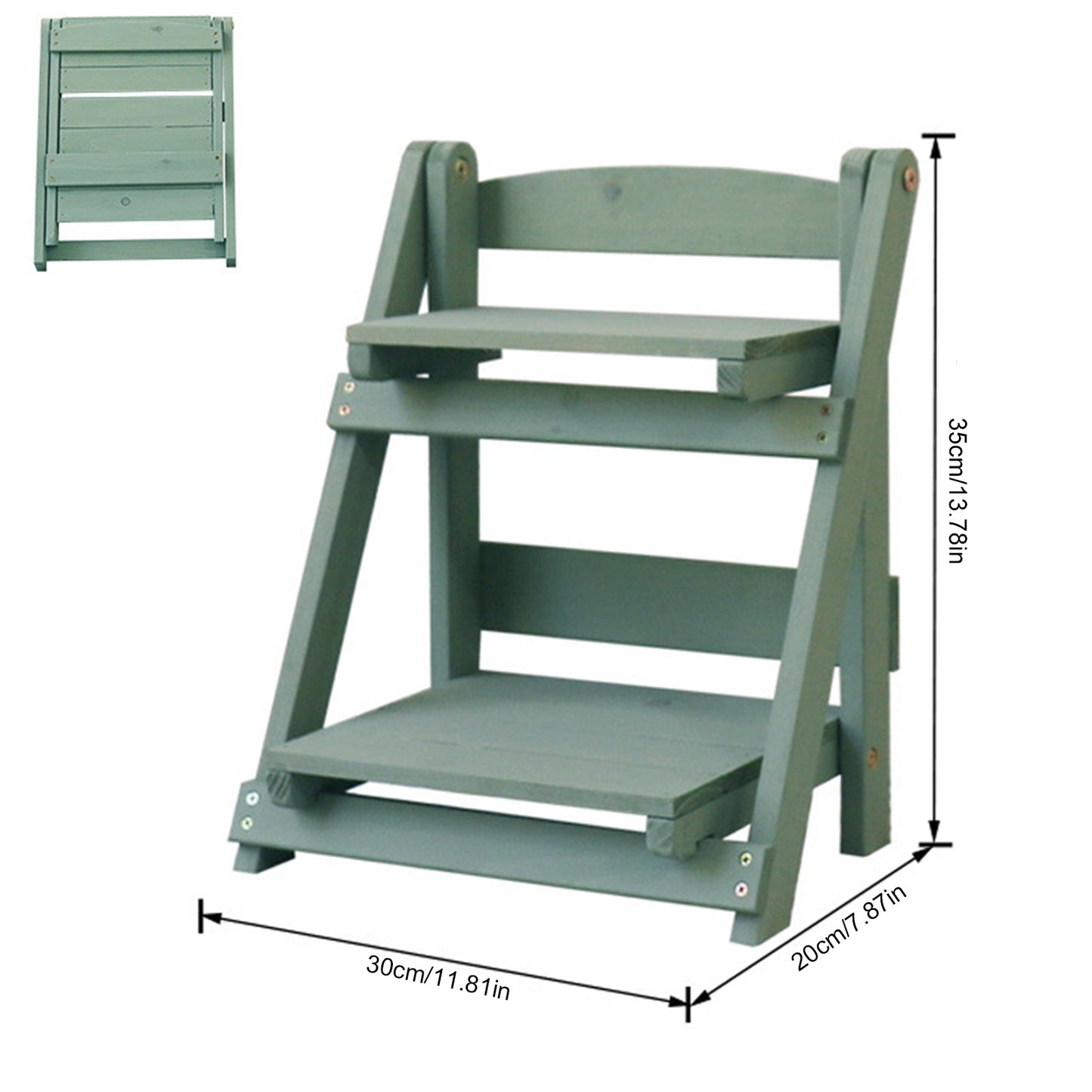 Two-story Folding Retro Style Shelf Desk