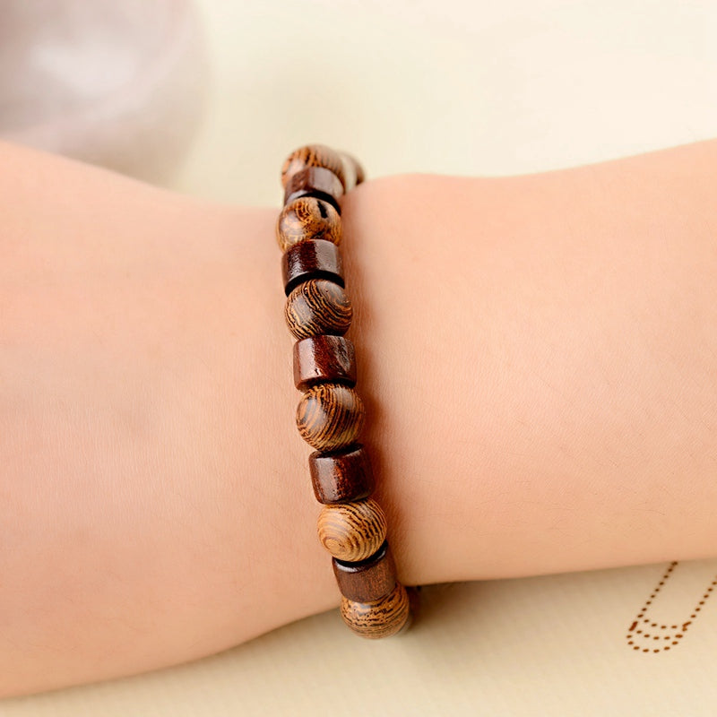 Wooden bead bracelet
