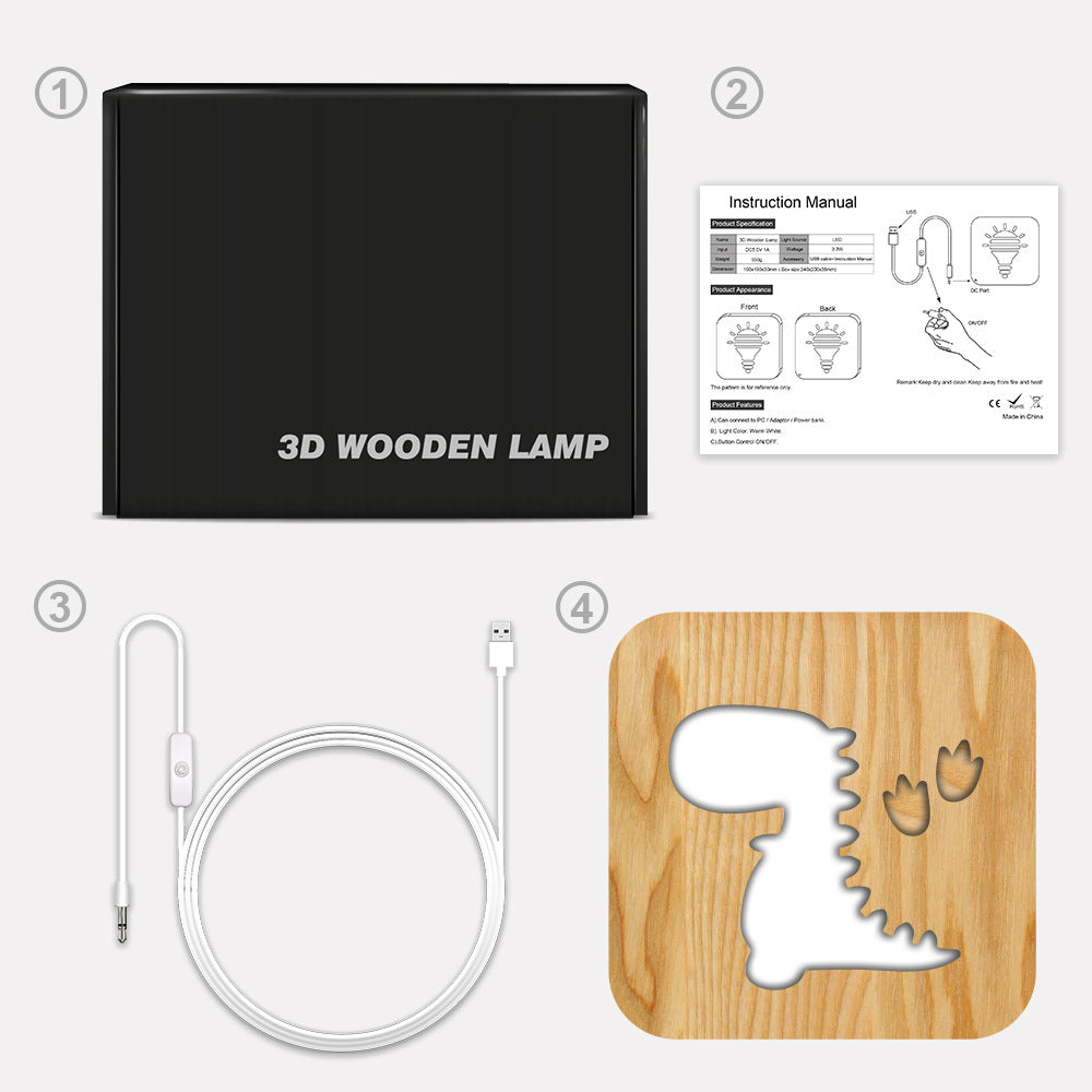 New Wood Creative Bedroom Bedside Decoration Night Light