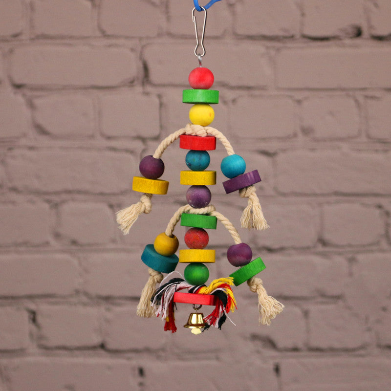 Parrot Toy Pet Bird Colorful Wooden Grinding Beak