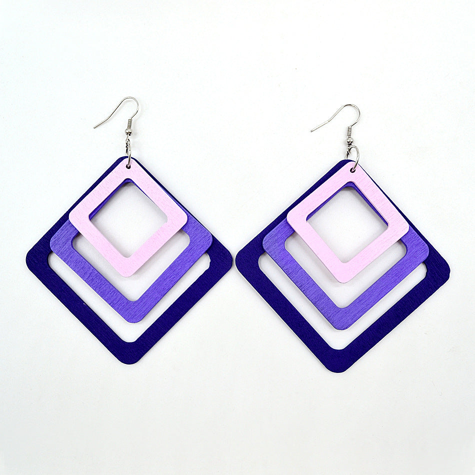 Ladies Color Simple Diamond Ear Jewelry