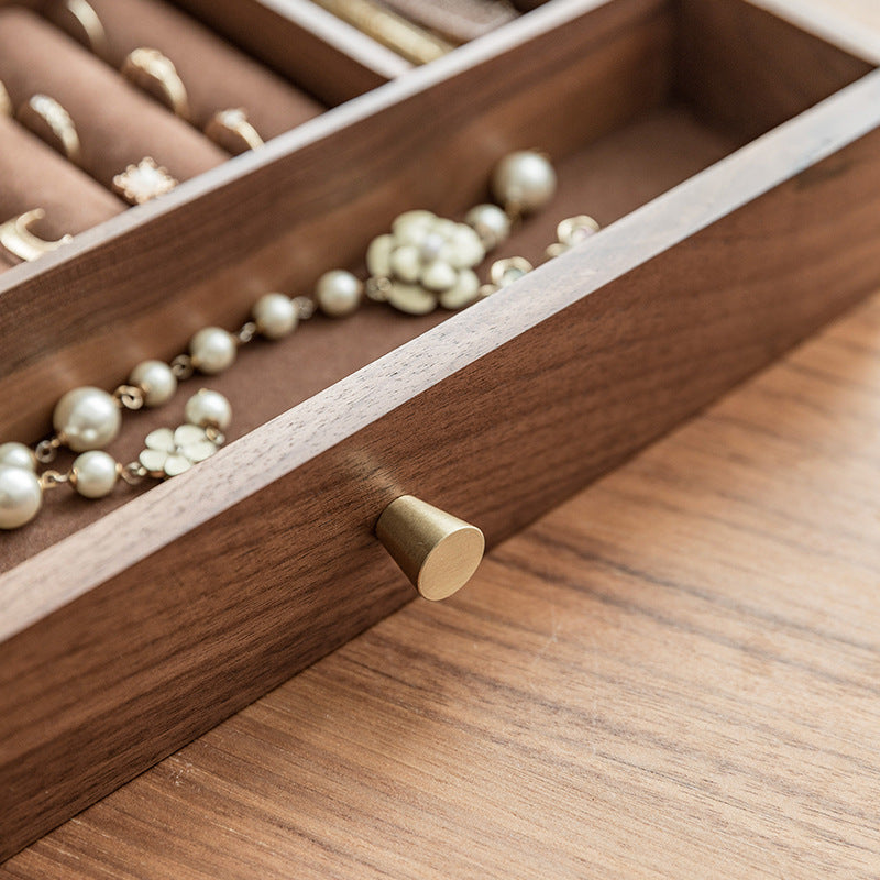 Light Luxury Classical Chinese Wood Jewelry Box Old-fashioned Wood