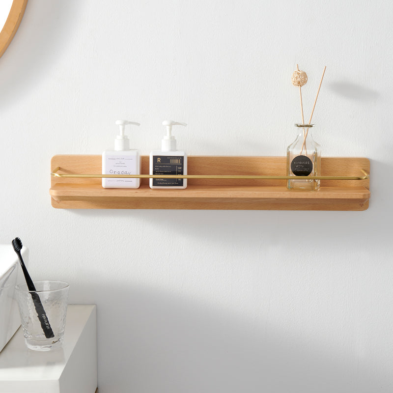 Bathroom Shelf Wall Hanging Free Punching Solid Wood
