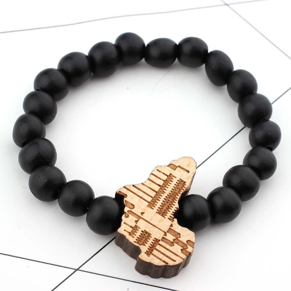 Africa map wooden sign bracelet