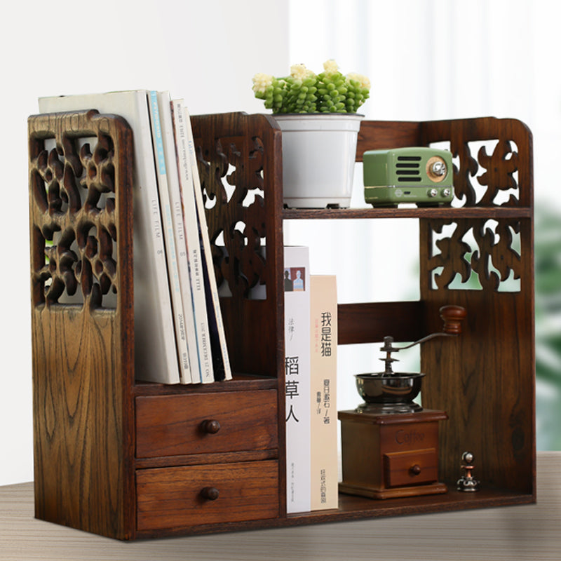 Desktop Small Bookshelf Solid Wood Simple Shelf
