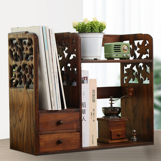 Desktop Small Bookshelf Solid Wood Simple Shelf