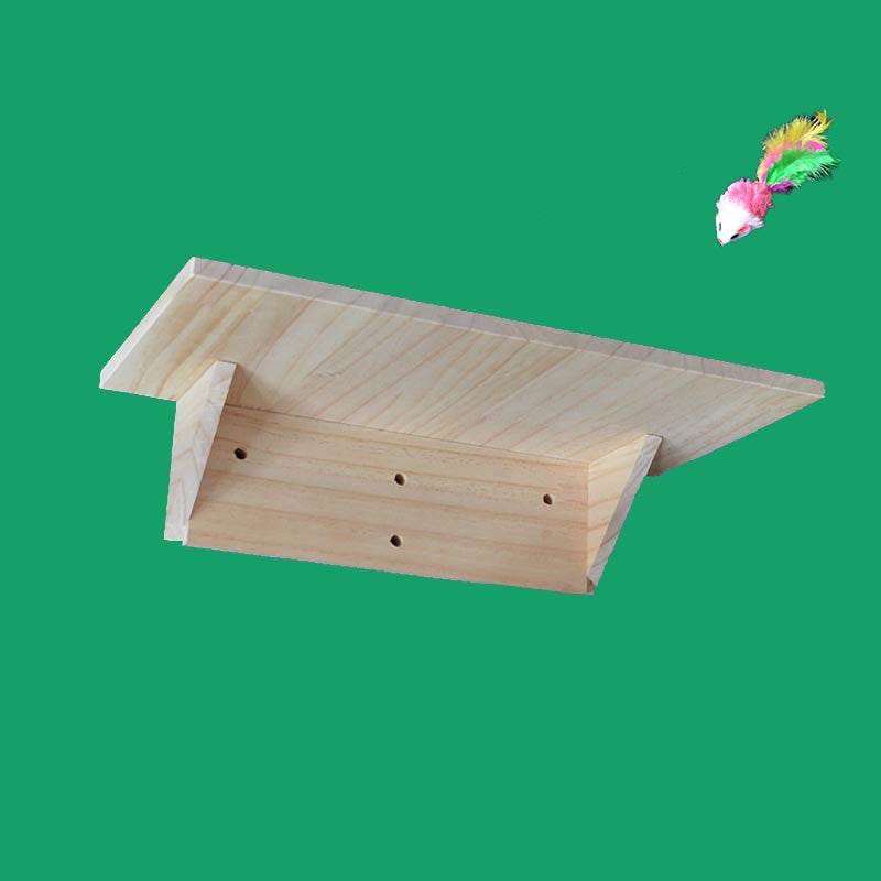 Solid Wood Cat Jumping Platform Wall-mounted Supplies Climbing Frame Punch