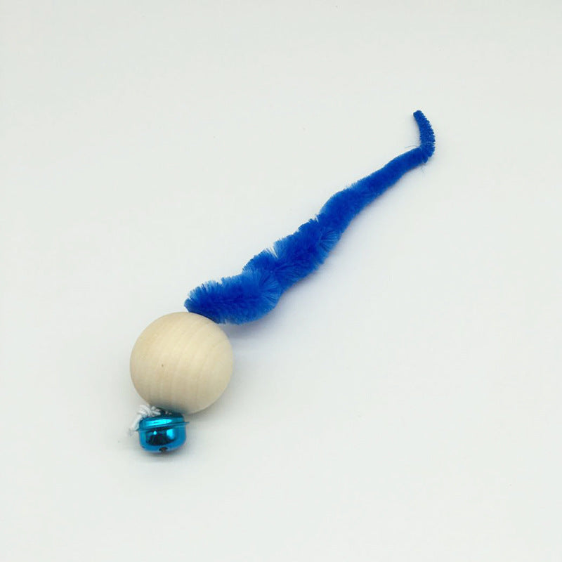 Pet Supplies Wooden Bead Bell Color Funny Cat  Vocal Puzzle Cat Bug Toy