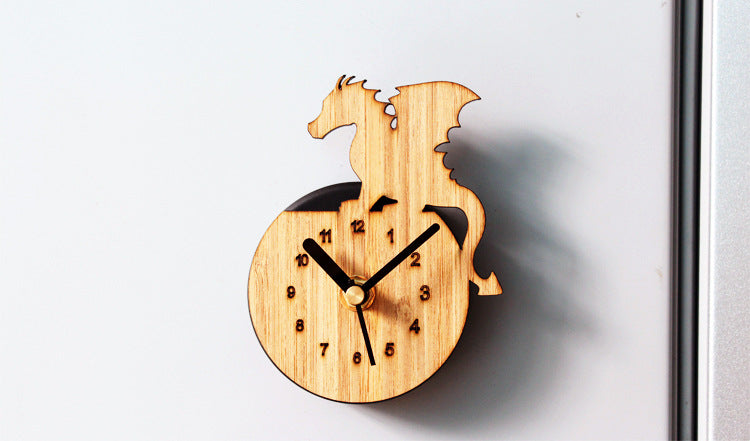 Bamboo Wood Flying Dragon Fridge Sticker Magnetic Sticker Wall Clock