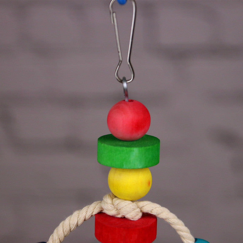 Parrot Toy Pet Bird Colorful Wooden Grinding Beak