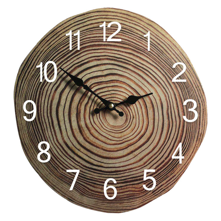 Wooden Clock Net Red Wood Grain Mute Creative Clock