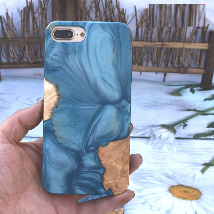 Fashion Pattern Epoxy Resin Wooden Phone Case