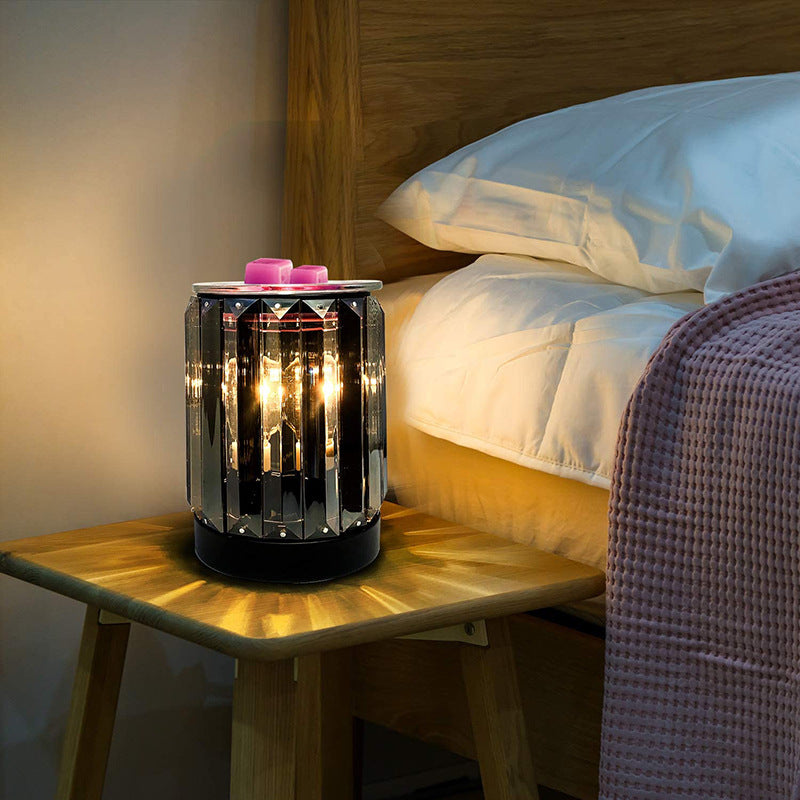 Smoky Grey Crystal Aroma Diffuser Candle Holder