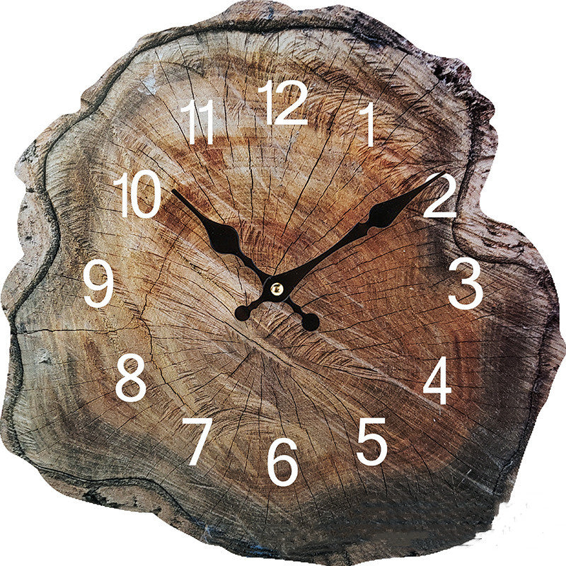 Wooden Clock Net Red Wood Grain Mute Creative Clock