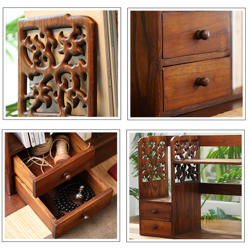 Desktop Small Bookshelf Solid Wood Simple Shelf