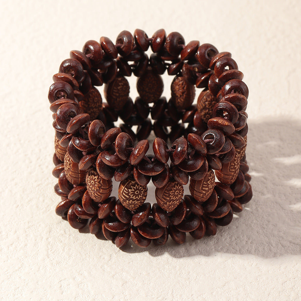 Vintage Handmade Wooden Bracelet Europe And America